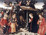 Antoniazzo Romano Canvas Paintings - Nativity with Sts Lawrence and Andrew